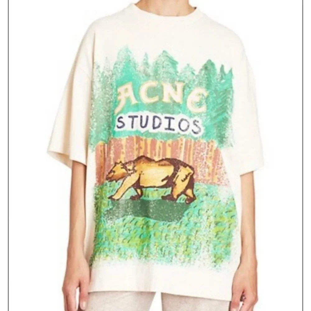 Acne Studios Bear Print T Shirt - Picture 1 of 11